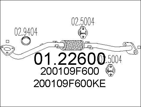 MTS 01.22600 - Труба вихлопного газу autocars.com.ua