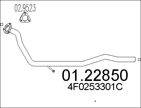 MTS 01.22850 - Труба вихлопного газу autocars.com.ua