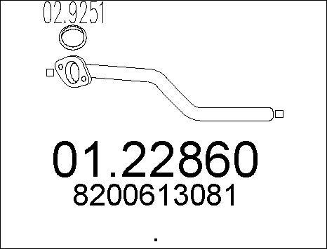 MTS 01.22860 - Труба вихлопного газу autocars.com.ua