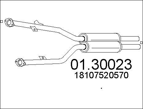 MTS 01.30023 - Предглушітель вихлопних газів autocars.com.ua