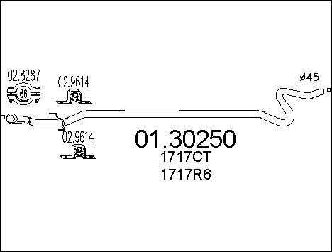 MTS 01.30250 - Труба вихлопного газу autocars.com.ua
