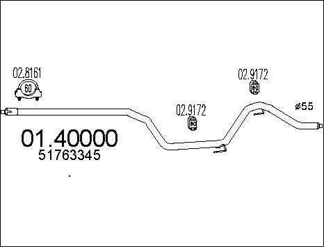 MTS 01.40000 - Труба вихлопного газу autocars.com.ua