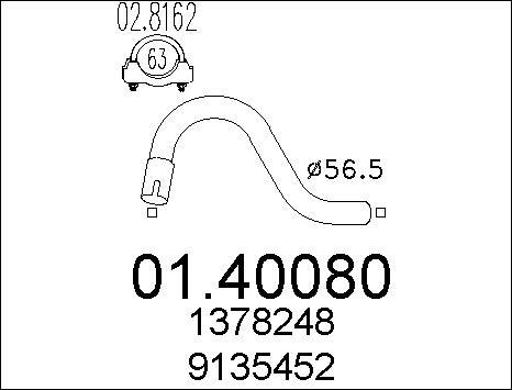 MTS 01.40080 - Труба выхлопного газа avtokuzovplus.com.ua
