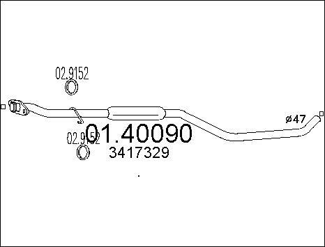 MTS 01.40090 - Труба выхлопного газа autodnr.net