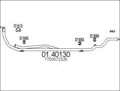 MTS 01.40130 - Труба вихлопного газу autocars.com.ua