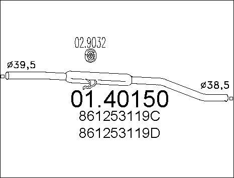 MTS 01.40150 - Труба выхлопного газа avtokuzovplus.com.ua