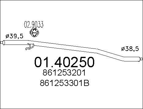 MTS 01.40250 - Труба вихлопного газу autocars.com.ua