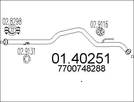 MTS 01.40251 - Труба вихлопного газу autocars.com.ua