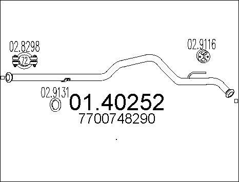 MTS 01.40252 - Труба вихлопного газу autocars.com.ua