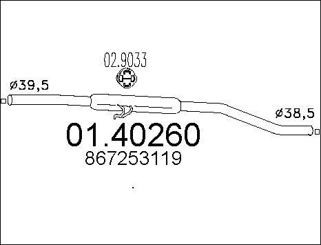 MTS 01.40260 - Труба выхлопного газа avtokuzovplus.com.ua