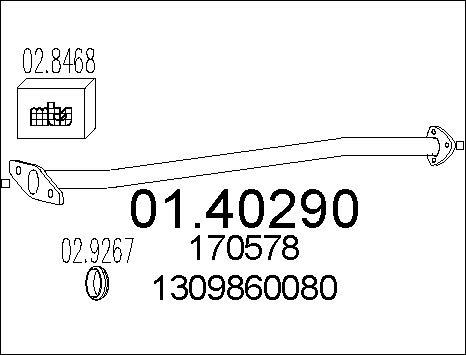 MTS 01.40290 - Труба вихлопного газу autocars.com.ua