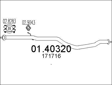 MTS 01.40320 - Труба выхлопного газа avtokuzovplus.com.ua