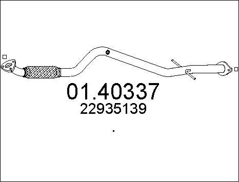 MTS 01.40337 - Труба вихлопного газу autocars.com.ua