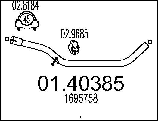MTS 01.40385 - Труба вихлопного газу autocars.com.ua