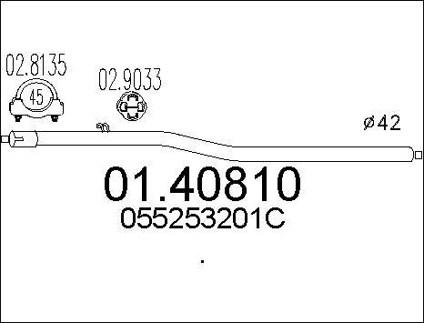MTS 01.40810 - Труба вихлопного газу autocars.com.ua