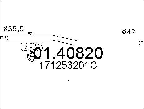 MTS 01.40820 - Труба вихлопного газу autocars.com.ua