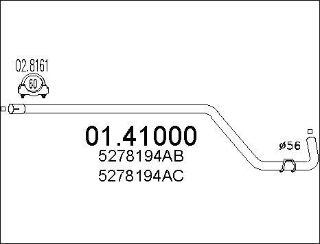 MTS 01.41000 - Труба вихлопного газу autocars.com.ua