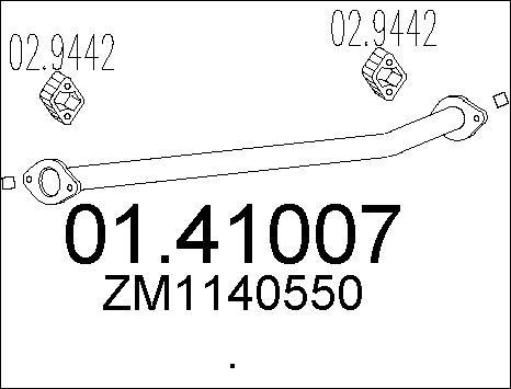 MTS 01.41007 - Труба вихлопного газу autocars.com.ua