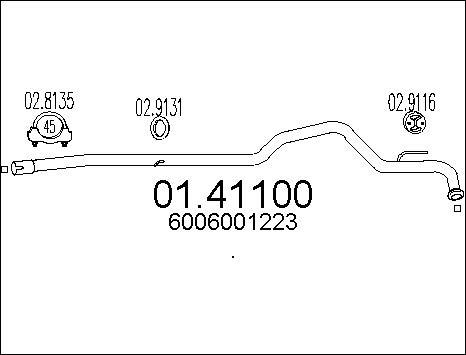 MTS 01.41100 - Труба вихлопного газу autocars.com.ua