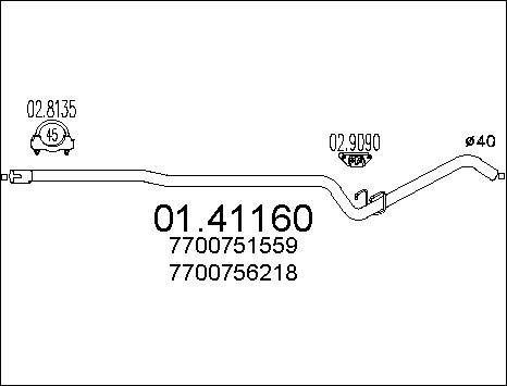 MTS 01.41160 - Труба выхлопного газа avtokuzovplus.com.ua