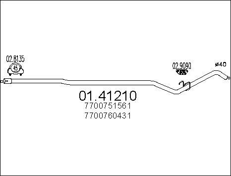 MTS 01.41210 - Труба вихлопного газу autocars.com.ua