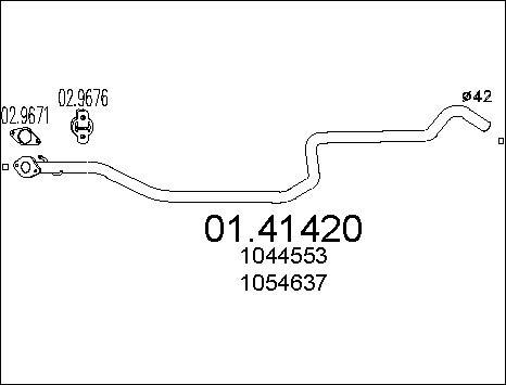MTS 01.41420 - Труба вихлопного газу autocars.com.ua