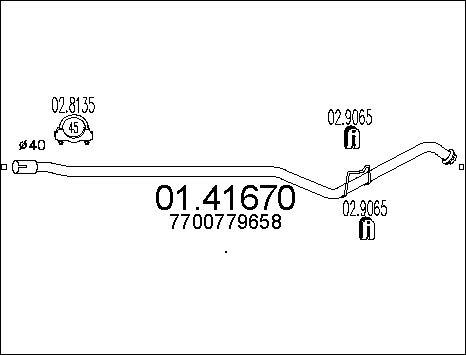 MTS 01.41670 - Труба вихлопного газу autocars.com.ua