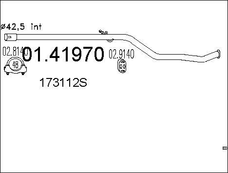MTS 01.41970 - Труба вихлопного газу autocars.com.ua