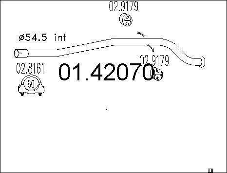 MTS 01.42070 - Труба вихлопного газу autocars.com.ua