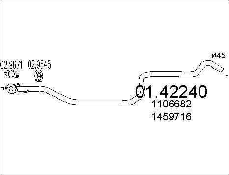 MTS 01.42240 - Труба вихлопного газу autocars.com.ua