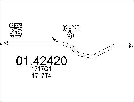 MTS 01.42420 - Труба вихлопного газу autocars.com.ua