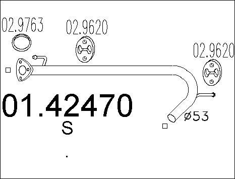 MTS 01.42470 - Труба вихлопного газу autocars.com.ua