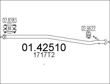 MTS 01.42510 - Труба вихлопного газу autocars.com.ua