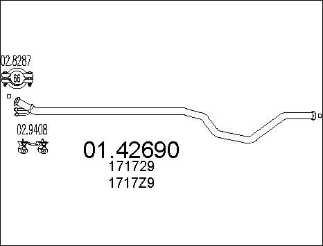 MTS 01.42690 - Труба вихлопного газу autocars.com.ua
