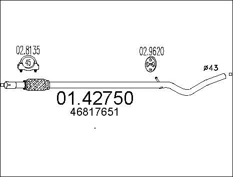 MTS 01.42750 - Труба вихлопного газу autocars.com.ua