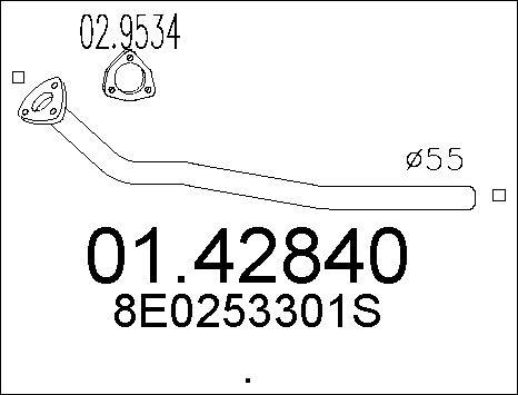 MTS 01.42840 - Труба вихлопного газу autocars.com.ua