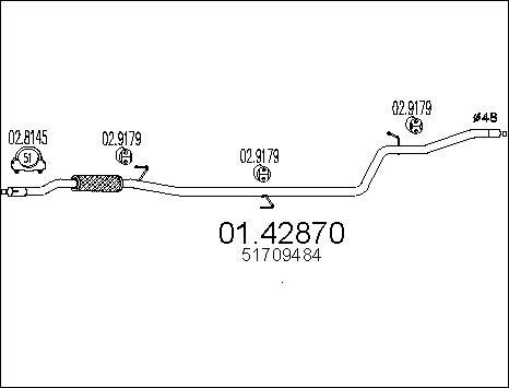 MTS 01.42870 - Труба вихлопного газу autocars.com.ua