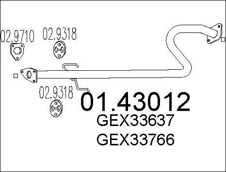 MTS 01.43012 - Труба вихлопного газу autocars.com.ua