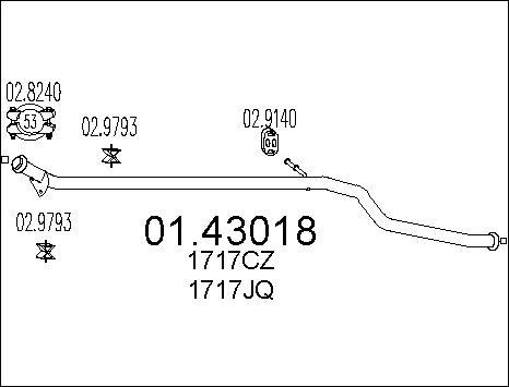 MTS 01.43018 - Труба вихлопного газу autocars.com.ua