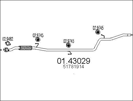 MTS 01.43029 - Труба вихлопного газу autocars.com.ua