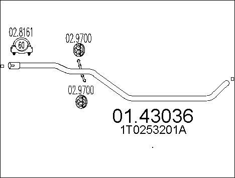 MTS 01.43036 - Труба вихлопного газу autocars.com.ua