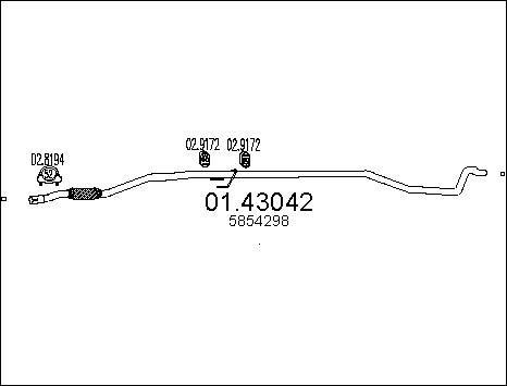 MTS 01.43042 - Труба вихлопного газу autocars.com.ua