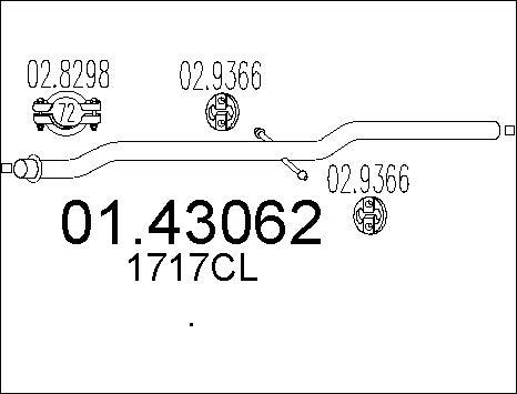 MTS 01.43062 - Труба вихлопного газу autocars.com.ua