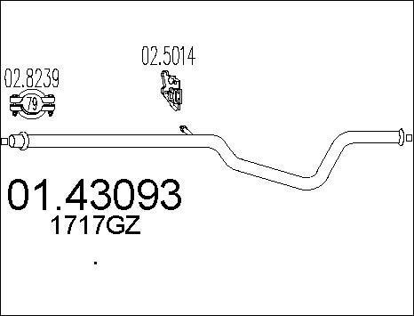 MTS 01.43093 - Труба вихлопного газу autocars.com.ua