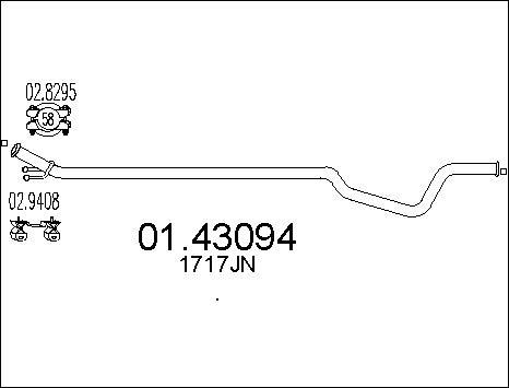 MTS 01.43094 - Труба вихлопного газу autocars.com.ua