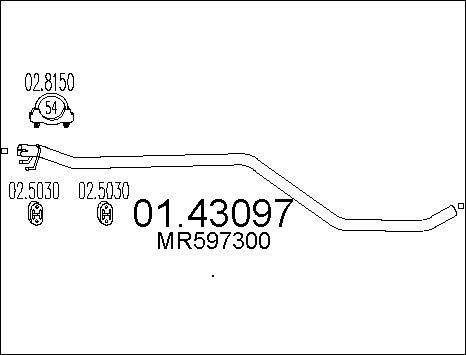 MTS 01.43097 - Труба вихлопного газу autocars.com.ua