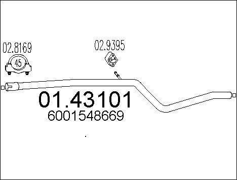 MTS 01.43101 - Труба вихлопного газу autocars.com.ua