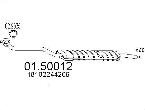 MTS 01.50012 - Середній глушник вихлопних газів autocars.com.ua