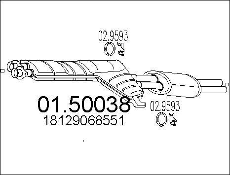 MTS 01.50038 - Середній глушник вихлопних газів autocars.com.ua