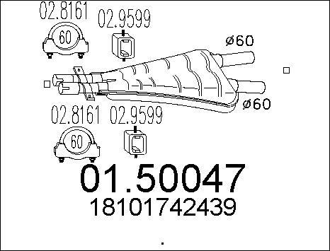 MTS 01.50047 - Середній глушник вихлопних газів autocars.com.ua